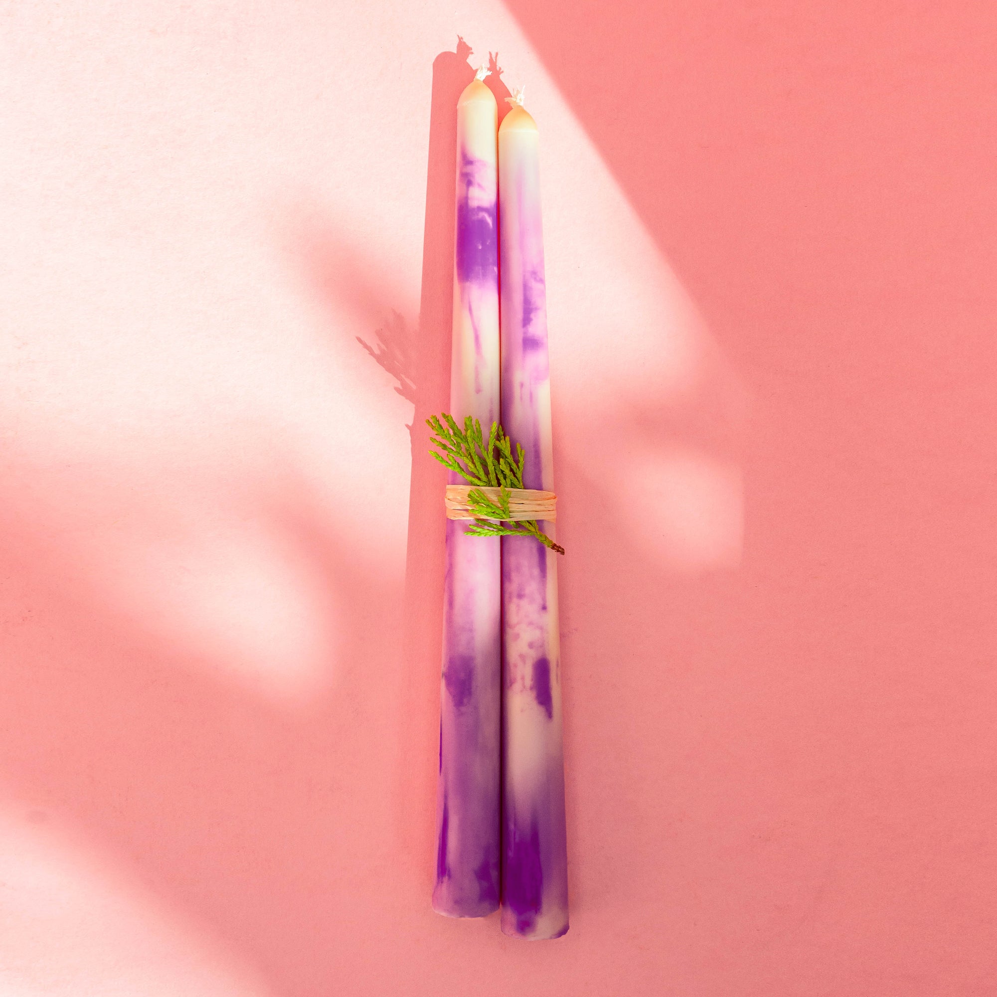 LAVENDER HAZE MARBLE TAPERS