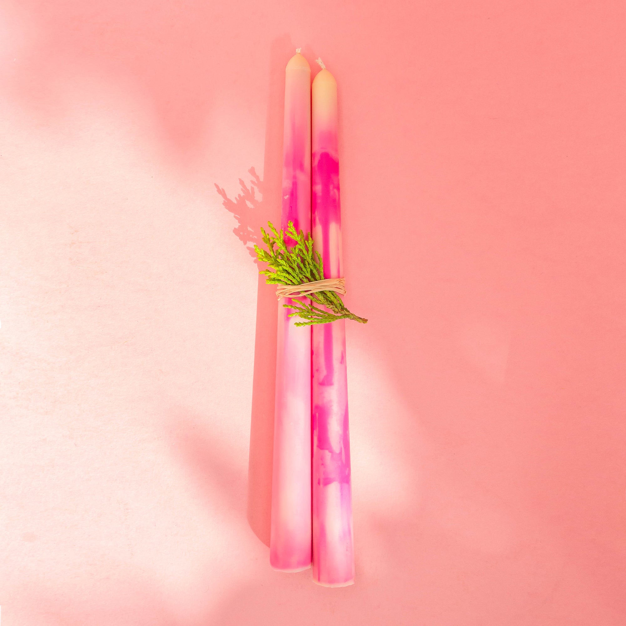 PINK HAZE MARBLE TAPERS