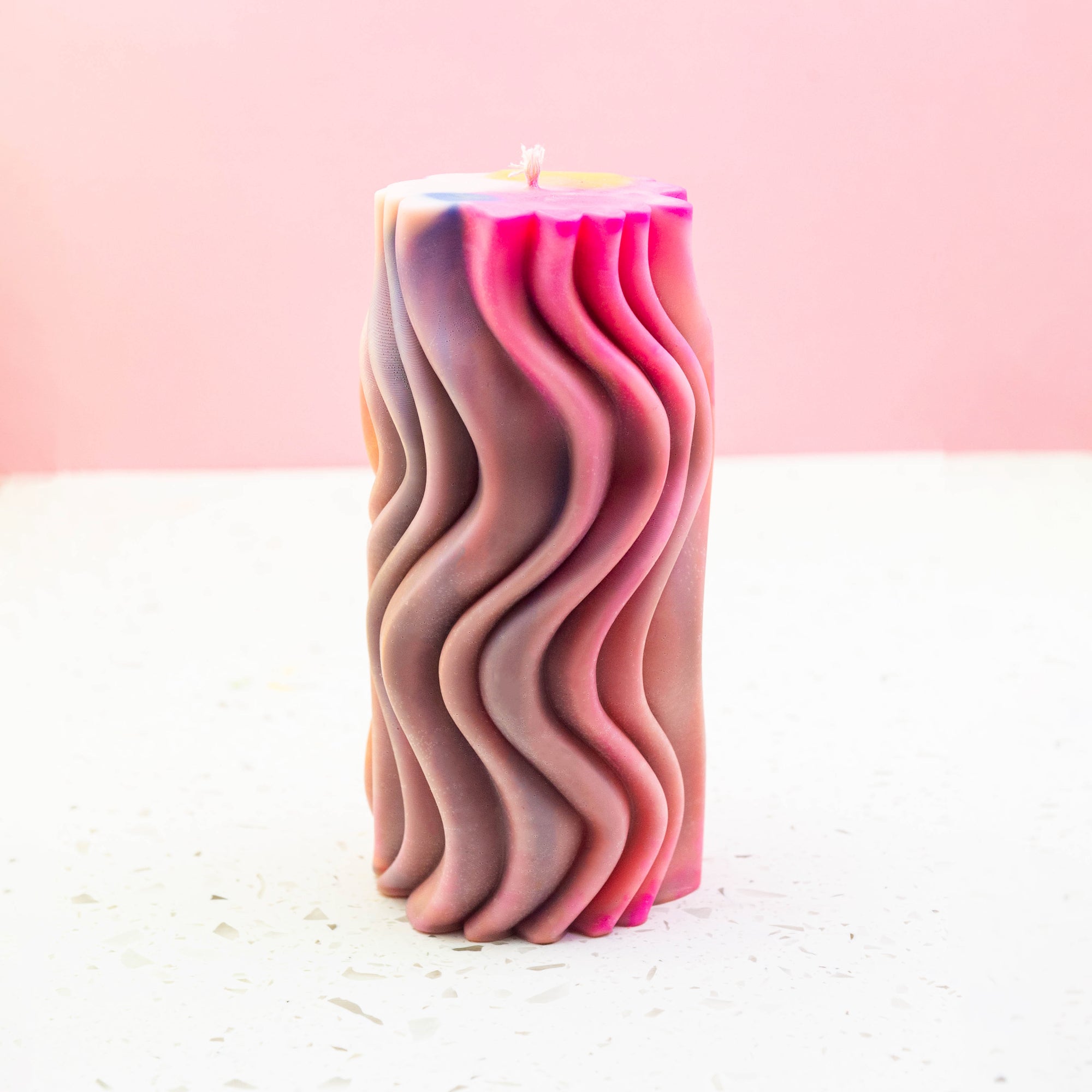 WAVY PILLAR CANDLE