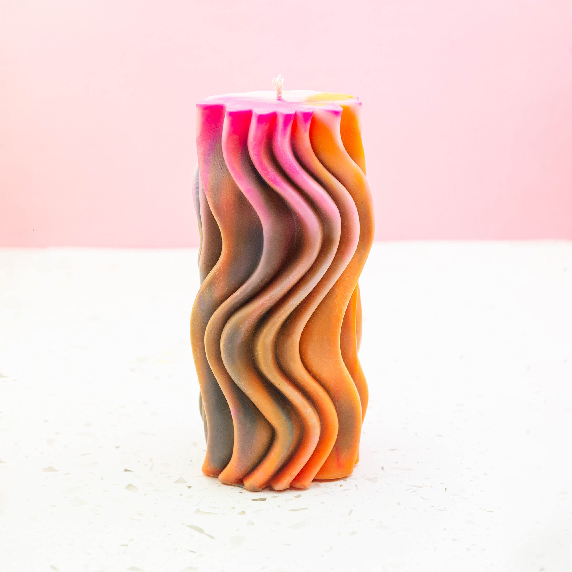 WAVY PILLAR CANDLE