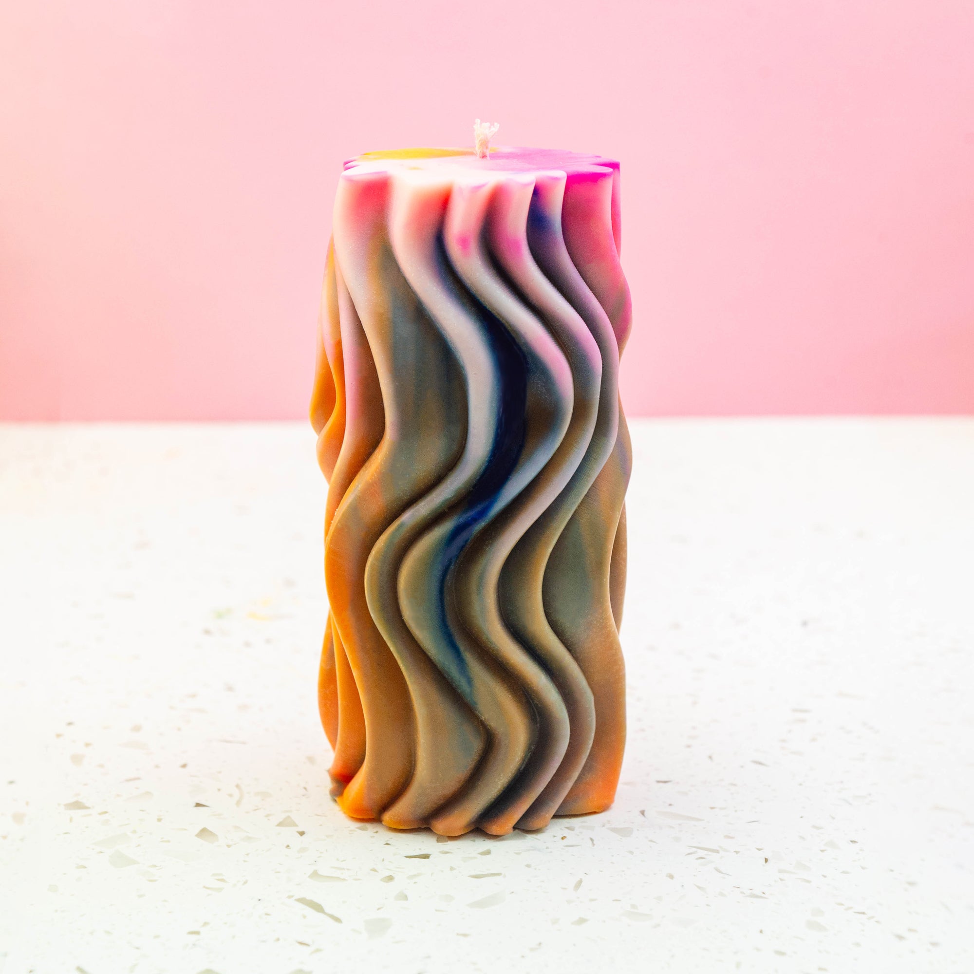 WAVY PILLAR CANDLE