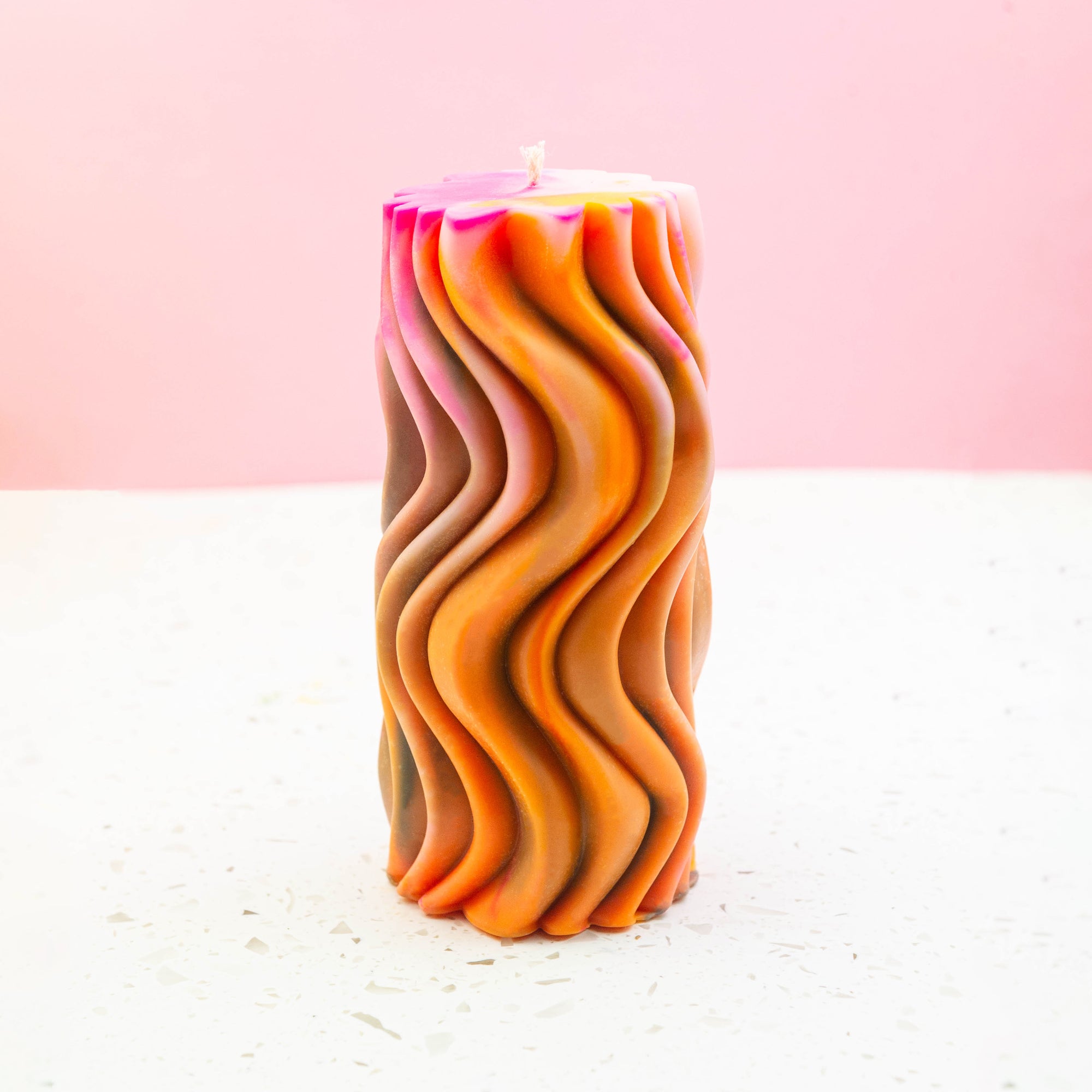 WAVY PILLAR CANDLE