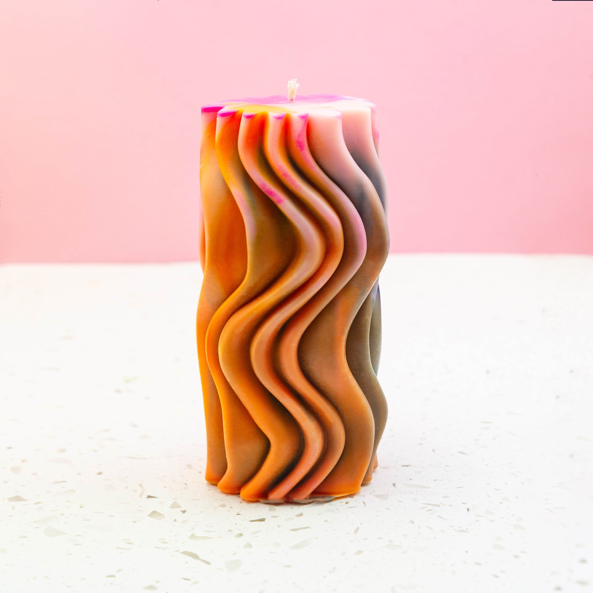 WAVY PILLAR CANDLE