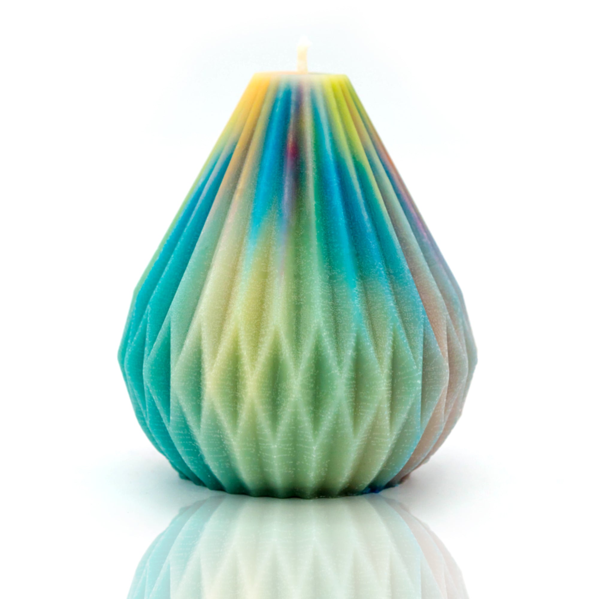 ORIGAMI PEAR SHAPED LANTERN RAINBOW CANDLE