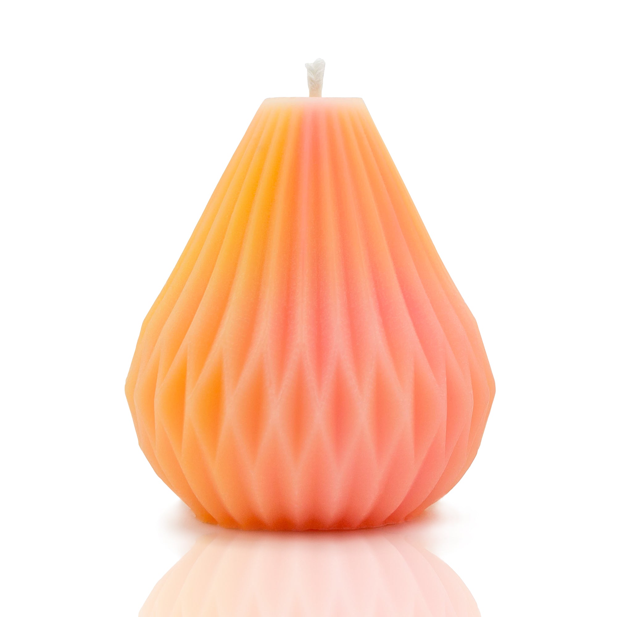 CORAL ORIGAMI PEAR SHAPED LANTERN CANDLE