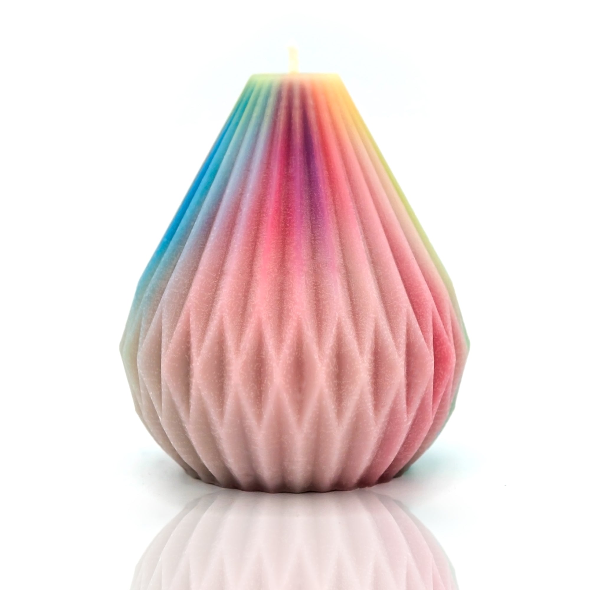 ORIGAMI PEAR SHAPED LANTERN RAINBOW CANDLE