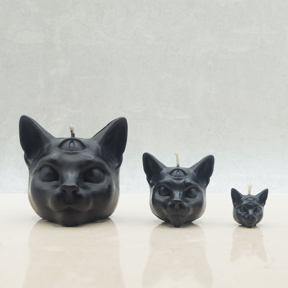 SET OF 3 MYSTICAL CAT CANDLES