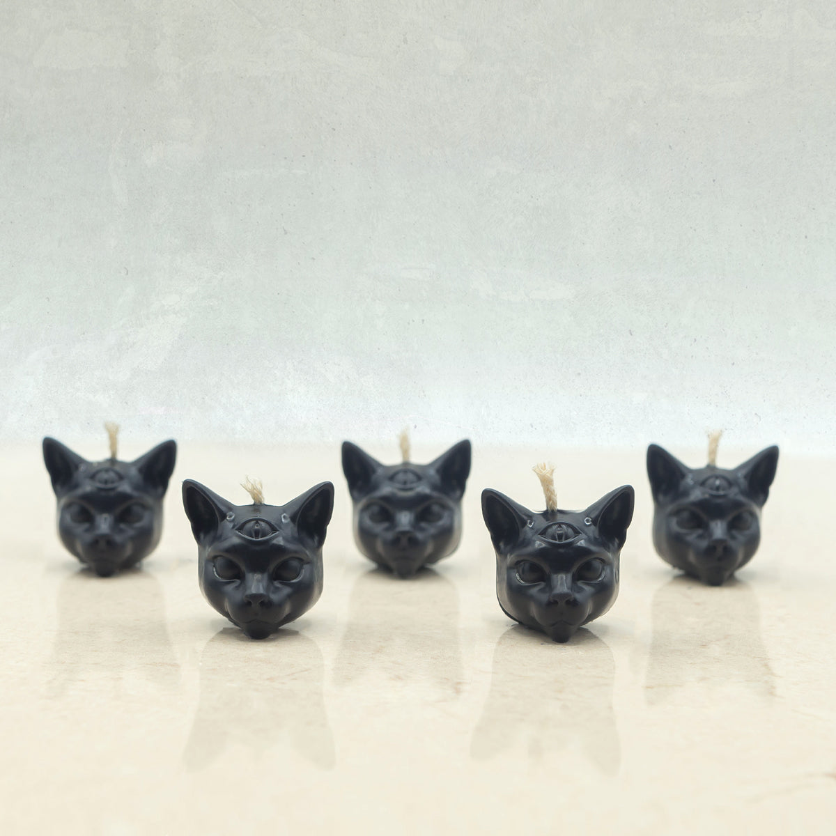 SET OF 5 TINY MYSTICAL CAT CANDLES